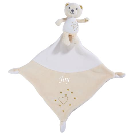 Nicotoy Sparkle Peluche avec doudou ours beige rosé 45 cm