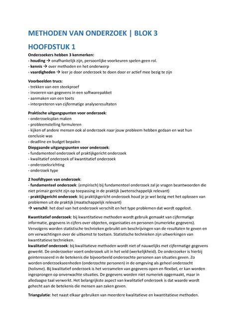 Samenvatting Methoden Van Onderzoek Boek Wat Is Onderzoek Nel