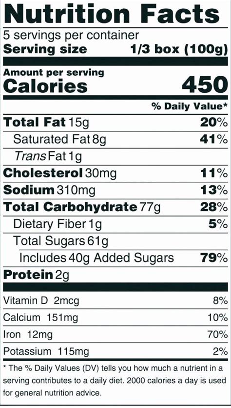 Free Printable Nutrition Labels