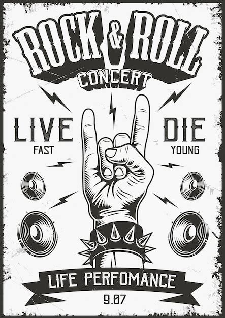 Cartel De Rock And Roll Vector Gratis