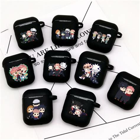 Cheap Cute Cartoon Jujutsu Kaisen Airpods Case For Airpods 3 2 1 Pro Black Wireless Bluetooth