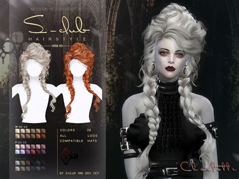 The Sims Resource Modern Victorian Gothic Braid Long Curly Hair