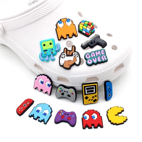 น่ารัก 1pcs Jibbitz Shoe Charms การ์ตูน ธีมเกม Pac Man Crocs ถอดได้ Diy