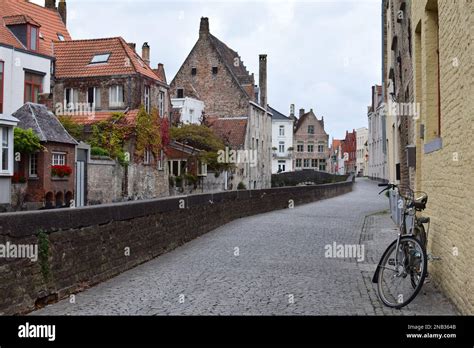 Bruges medieval street and architecture, Belgium Stock Photo - Alamy