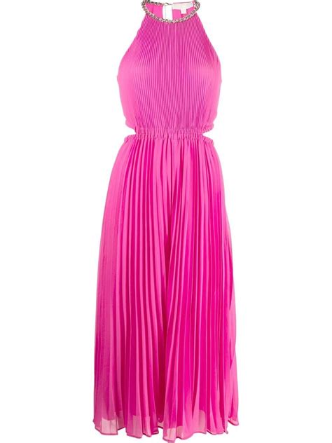 Michael Michael Kors Pleated Georgette Midi Dress Farfetch