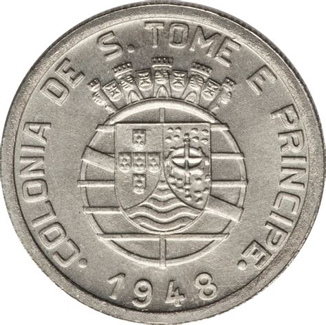 1 Escudo 1948 São Tomé and Príncipe KM 9 CoinsBook