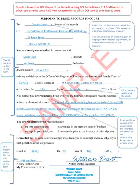 Fillable Online Sample Subpoena Language For Employment Records Fax