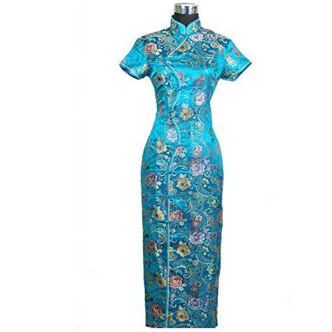 Profitd Damen Kleider Grünes Satin langes Halter Cheongsam Qipao der