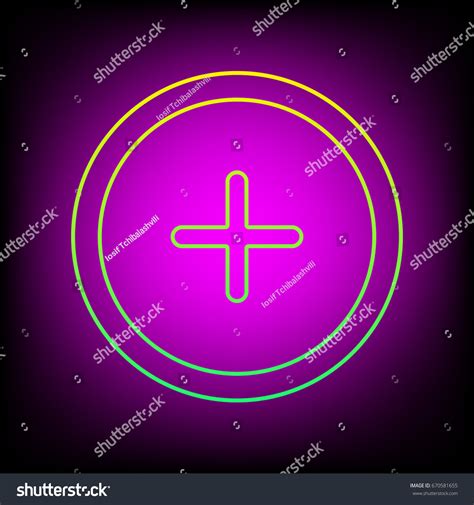 Plus Sign Circle Icon Zoom Positive Stock Vector Royalty Free