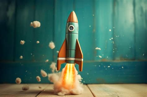 Premium Ai Image Toy Rocket Takes Off Business And Finances Success Concept Ai Generative