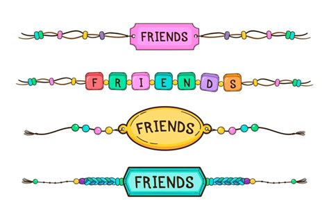 Free Vector | Colorful friendship band collection