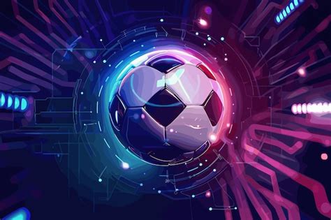 Flying Abstract Futuristic Soccer Ball Premium Ai Generated Vector