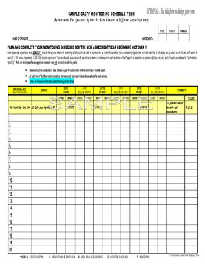 Fillable Online Sample Cacfp Monitoring Schedule Form Fax Email Print