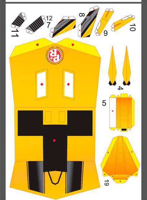 Printable Transformers Papercraft Bumblebee Car