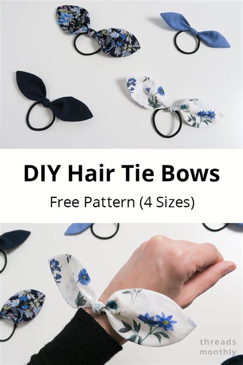 How To Make Fabric Hair Tie Bows Free Pattern 4 Sizes