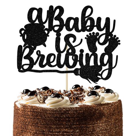 A Baby Is Brewing Cake Topper Halloween Theme Baby Shower Gender Reveal