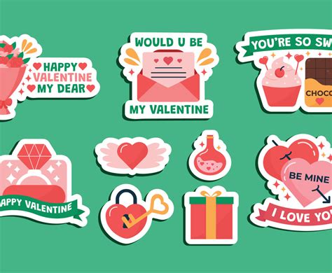 Valentine Day Sticker Set Vector Art And Graphics