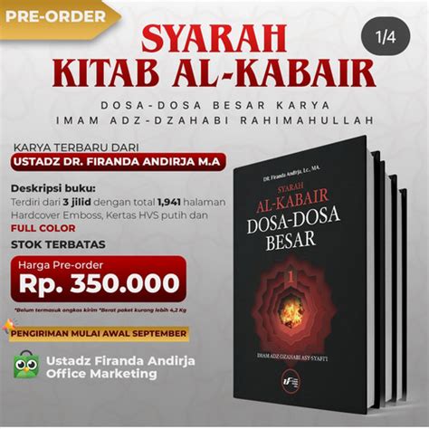 Jual PRE ORDER SYARAH KITAB AL KABAIR DOSA DOSA BESAR DARI IMAM ADZ