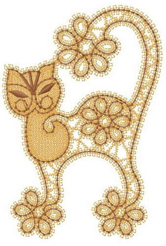 Flower Cat Embroidery Design