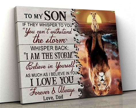 Lion Canvas Poster To My Son I Believe In You I Am The Storm I Love You