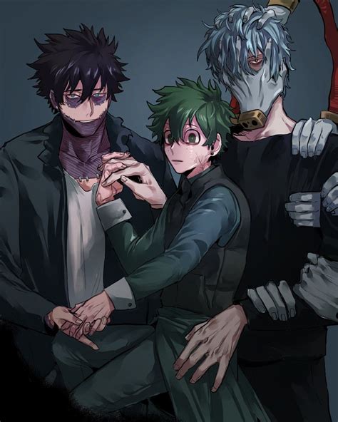 Dabi And Midoriya Izuku And Shigaraki Tomura 악당 데쿠 캐릭터 일러스트 히어로스