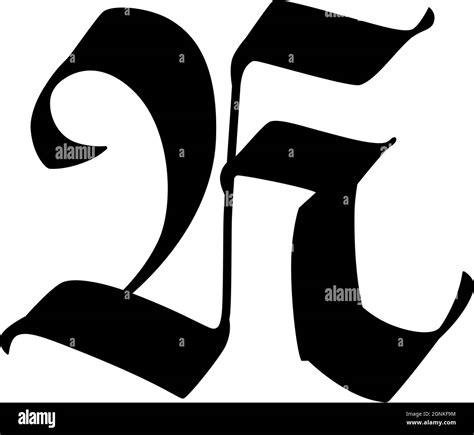 The Letter K In The Gothic Style Vector Alphabet The Symbol Is