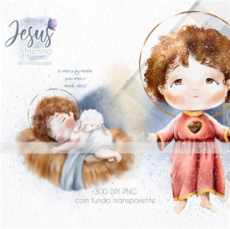 Kit Digital Ilustra Es Jesus Menino Santinhos Carinas Paper