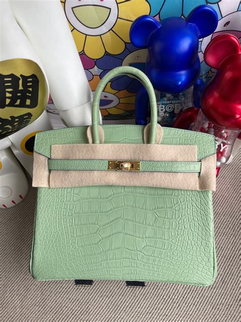 Hermès Birkin Alligator matt 6U Mint green 25cm Hermes Kelly Pochette