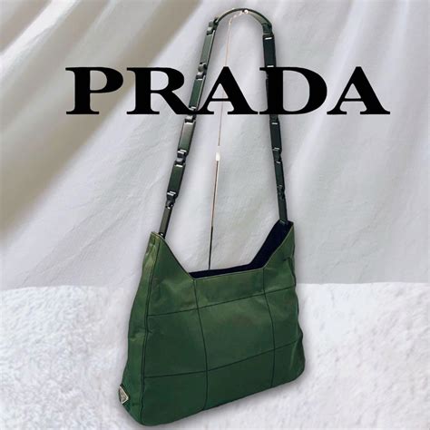 【超美品】prada テスートナイロン プラスチックチェーン ショルダーバッグ バッグ