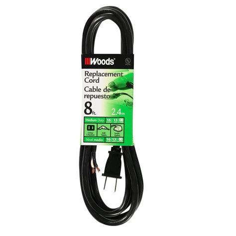 Woods 8 Ft 162 Sjtw Replacement Power Supply Cord Black 4588 The