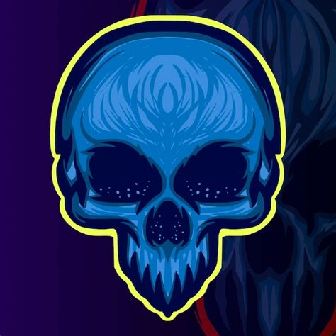 Premium Vector Skull Head Illustration Mascot Logo Darkness