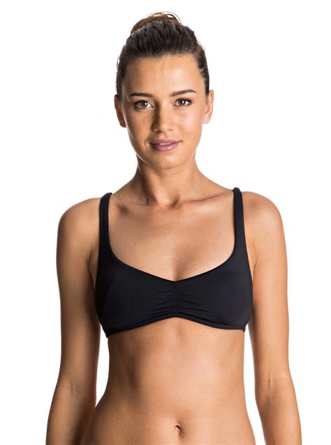 Strappy Love Athletic Crop Top Bikini Top Roxy