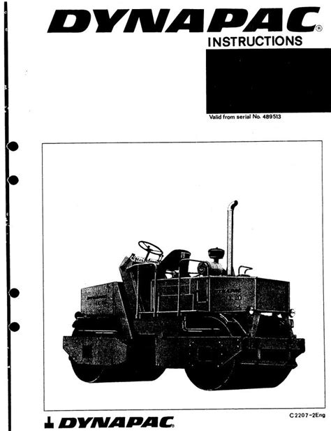 Dynapac Vibratory Roller CC20 Operation Maintenance Manual Auto