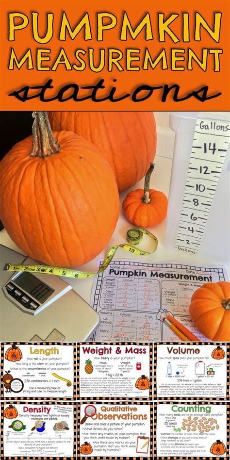 Pumpkin Measurement Halloween Math Activity With Metric And Standard