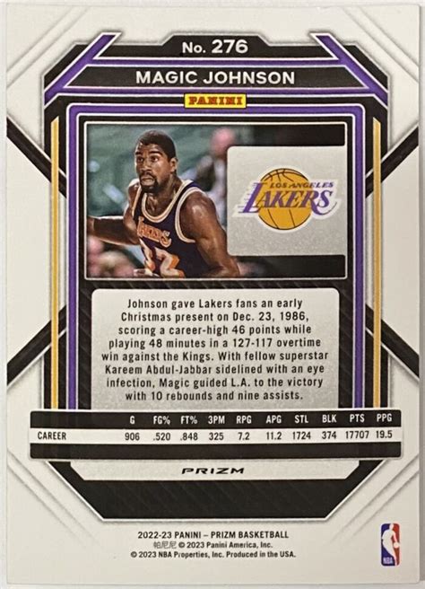 Magic Johnson Panini Prizm Basketball Los Angeles Lakers Ice