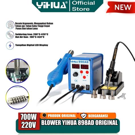 Promo Yihua 898AD Blower Soler Uap Station Digital 2 IN 1 Hot Air