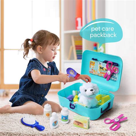 Toys for Kids Dog Grooming Doctor Kit Toys, Pet Care Play Set Pretend Puppy Dog Carrier, Pet ...