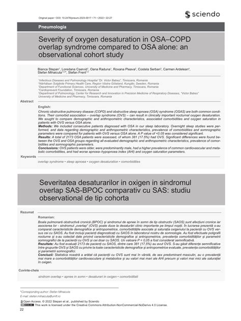 Pdf Severity Of Oxygen Desaturation In Osacopd Overlap Syndrome