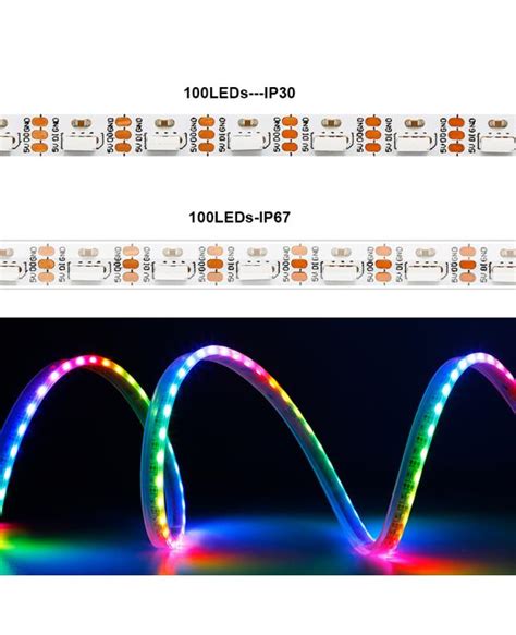 5MM 5VDC Side Light RGB WS2812 LED Strips Individually Addressable