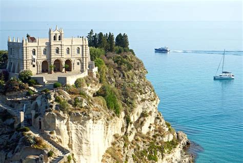 Sanctuary Of Santa Maria Dell Isola On A Cliff Coast In Tropea