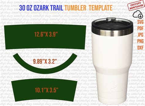 Oz Sublimation Tumbler Template Size