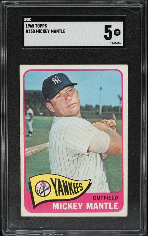 1965 Topps Mickey Mantle 350 Sgc 5 Ex Weekly Sunday Auction Pwcc