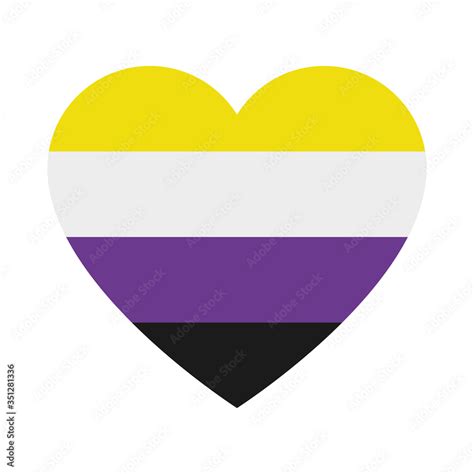 Non Binary Flag In Heart Shape Flat Style Stock Vector Adobe Stock