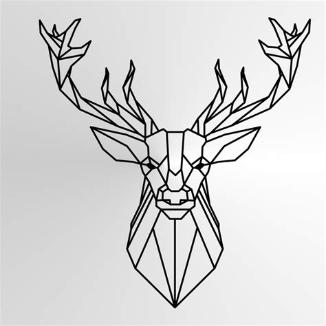 Geometric Deer Head Big Sizes Reusable Mylar Stencil Or Self Etsy