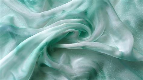 A Closeup Of A Soft Sheer Fabric In Shades Of Green Premium Ai