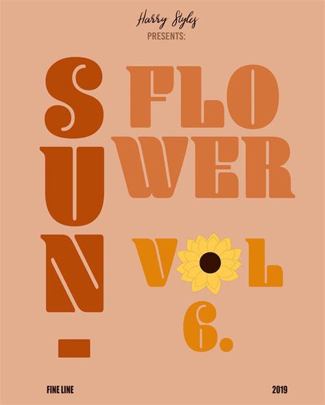 Sunflower Vol. 6 Harry Styles Typography Poster Wall Art - Etsy