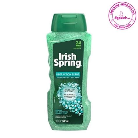 Sữa tắm cho nam Irish Spring Deep Action Scrub 532ml Mỹ phẩm ĐẸP XINH