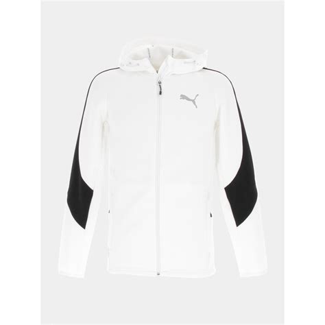 Sweat Zipp Capuche Evostripe Blanc Homme Puma Wimod