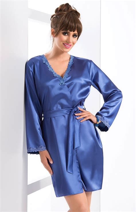 Azur Blue Satin Negligee Gloria Iral Ir Glodes B Idresstocode Online