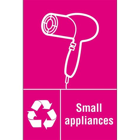 Small Appliances Hair Dryer Symbol Electrical Waste Recycling Signs